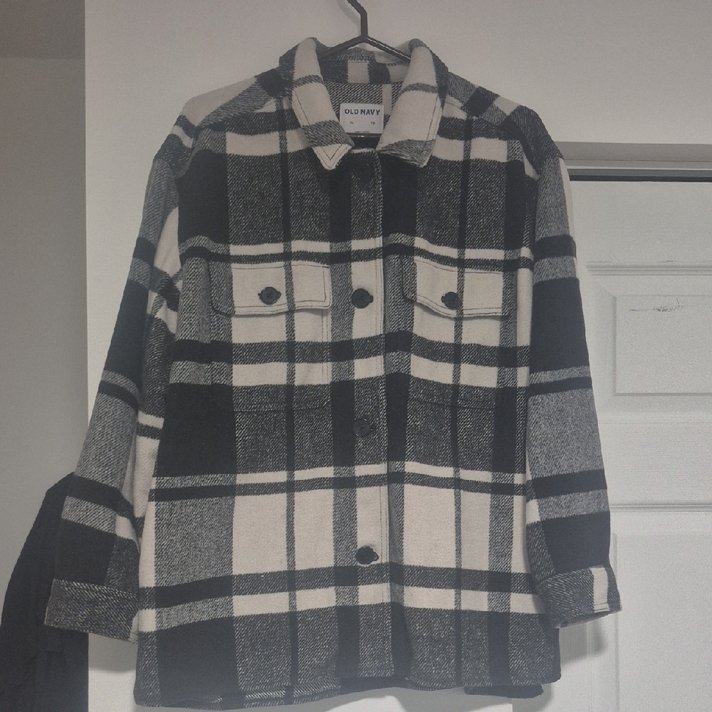 Old Navy Monochrome Plaid Jacket